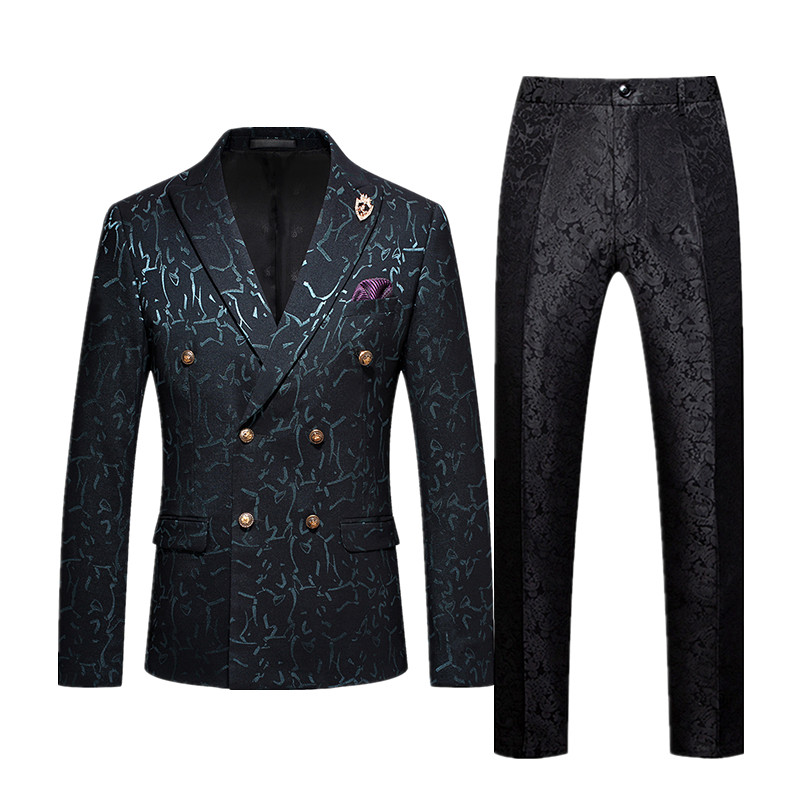 Set de blaze pentru bărbați de afaceri de nuntă (jachetă + pantaloni) stilați bărbați subțiri 2 piese palton cu pantaloni roșu verde costum masculin S-3XL