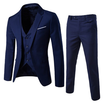 Ανδρικό κοστούμι Slim 2 τεμαχίων Κοστούμι για επαγγελματικό γάμο Γιλέκο και παντελόνι παλτό ανδρικό επίσημο σετ