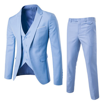 Ανδρικό κοστούμι Slim 2 τεμαχίων Κοστούμι για επαγγελματικό γάμο Γιλέκο και παντελόνι παλτό ανδρικό επίσημο σετ