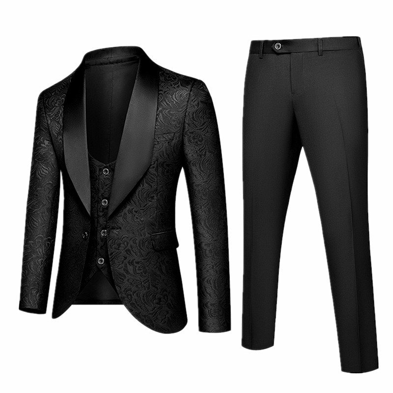Costum bărbătesc albastru regal 3 piese (jachetă + vestă pantaloni) Set rochie pentru nuntă La modă Slim Terno Masculino Alb Roșu S-5XL