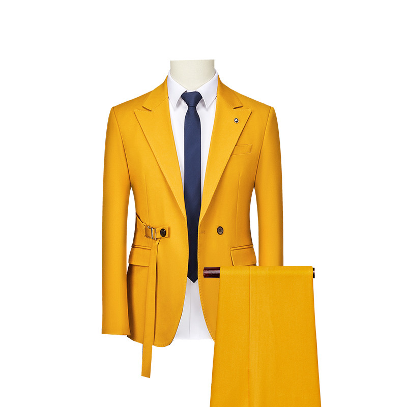 Costum roșu de design vestimentar Set 2 piese pentru bărbați rochie de afaceri de nuntă formală jachetă cu pantaloni galben albastru alb costum masculin 6xl