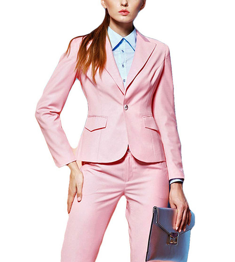 Costume formale 2 piese dama toamna 2019 uniforma slim cu decolteu in V pentru costum office pentru femei (blazer + pantalon)