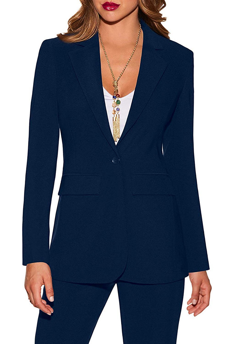 Costume de afaceri pentru femei Seturi de 2 piese Guler răsturnat Moda de toamnă pentru doamne Îmbrăcăminte de birou Costum pentru femei (blazer + pantalon)