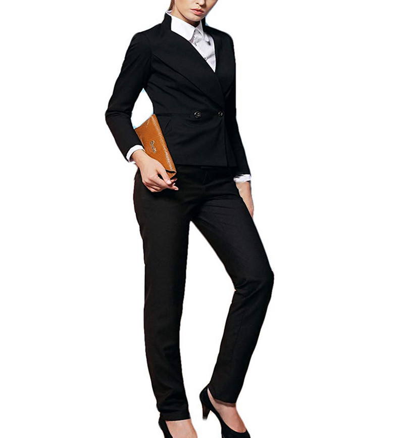 Costume pentru femei Costume de modă 2 piese cu sacou cu decolteu în V pentru birou Costum de afaceri Petrecere Balul de absolvire (blazer + pantalon)