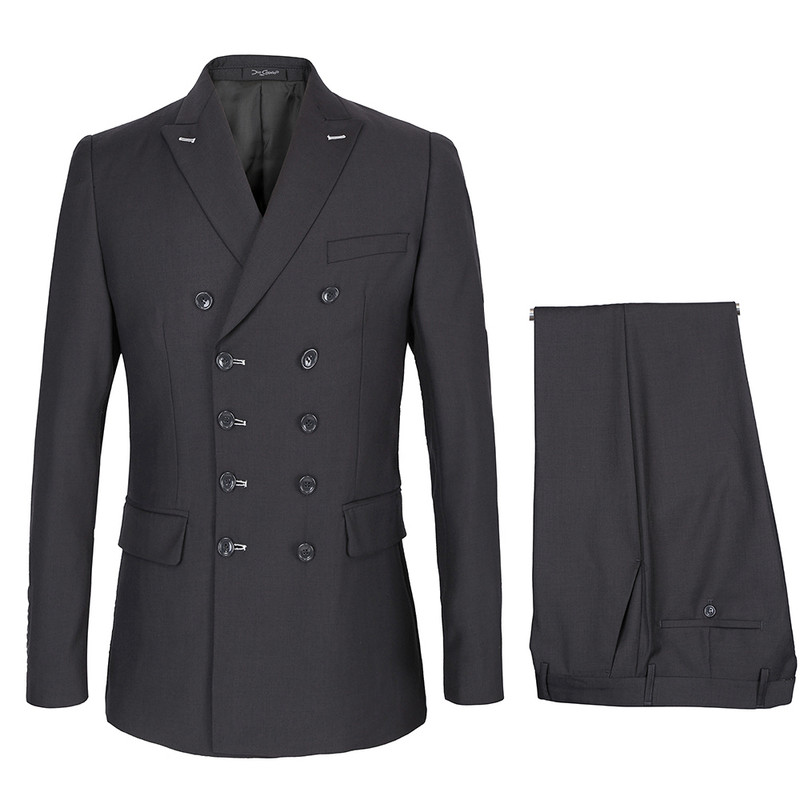 Bărbați Slim Fit Fashion Business Casual Blazere la două piept Jachetă Jachetă Pantaloni Nuntă Mire Petrecere Skinny 2 buc Costume S-5XL