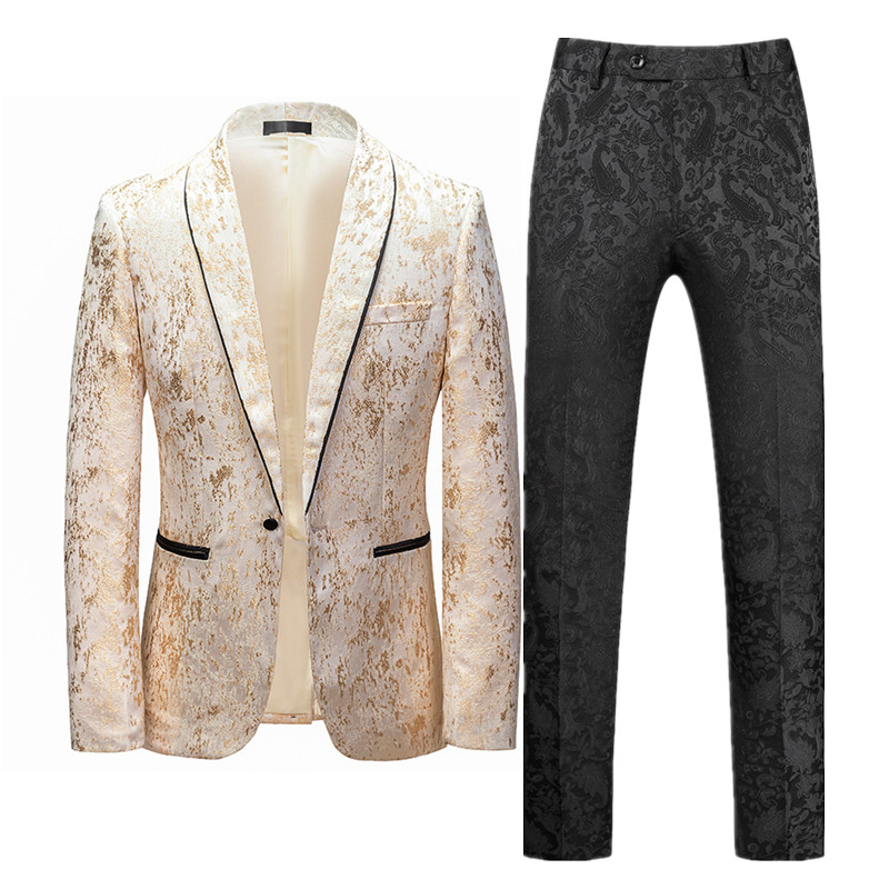 Costumul pentru bărbați nou de toamnă, 2 piese, rochie de nuntă, jachetă și pantaloni, set de blaze pentru bărbați, slim fit