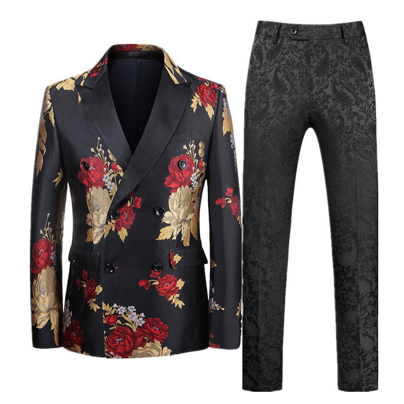 Costumul pentru bărbați nou de toamnă, 2 piese, rochie de nuntă, jachetă și pantaloni, set de blaze pentru bărbați, slim fit