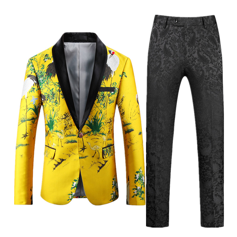 Costumul pentru bărbați nou de toamnă, 2 piese, rochie de nuntă, jachetă și pantaloni, set de blaze pentru bărbați, slim fit