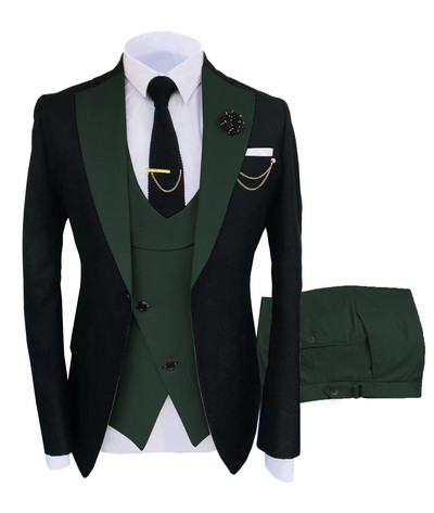 New Costume Homme Popular Clothing Luxus Party Stage Férfi öltöny Vőlegények Normál Fit Szmoking 3 darabos szett kabát + nadrág + mellény