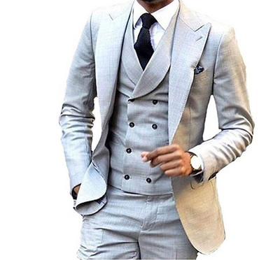Férfi öltönyök 3 részes zöld gyapjú tweed halszálkás üzleti retro klasszikus mintás szmokingok esküvői blézer nadrág mellény