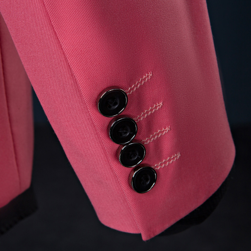 Costum verde închis Două piese Moda bărbați Rochie subțire Jachetă și pantaloni Nuntă/Petrecere Bărbați Blazer Palton+pantaloni Roșu Albastru Negru Gri