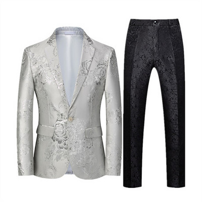 Prabangus vyriškas verslo kostiumas 2 komplektai Stilingas plonas vyriškas formalus paltas ir kelnės Raudona žalia kostiumas Homme Didelis dydis Terno Masculino 6XL