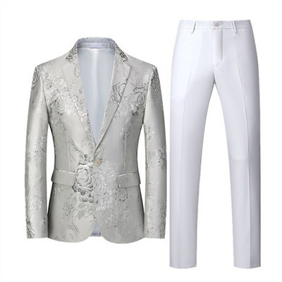 Prabangus vyriškas verslo kostiumas 2 komplektai Stilingas plonas vyriškas formalus paltas ir kelnės Raudona žalia kostiumas Homme Didelis dydis Terno Masculino 6XL