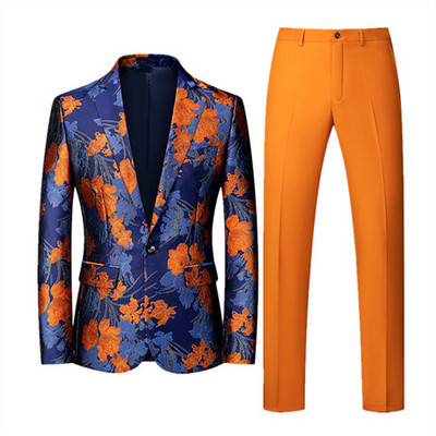 Prabangus vyriškas verslo kostiumas 2 komplektai Stilingas plonas vyriškas formalus paltas ir kelnės Raudona žalia kostiumas Homme Didelis dydis Terno Masculino 6XL