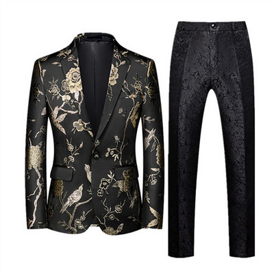 Prabangus vyriškas verslo kostiumas 2 komplektai Stilingas plonas vyriškas formalus paltas ir kelnės Raudona žalia kostiumas Homme Didelis dydis Terno Masculino 6XL