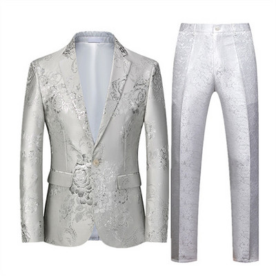 Prabangus vyriškas verslo kostiumas 2 komplektai Stilingas plonas vyriškas formalus paltas ir kelnės Raudona žalia kostiumas Homme Didelis dydis Terno Masculino 6XL