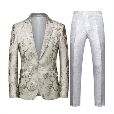 Prabangus vyriškas verslo kostiumas 2 komplektai Stilingas plonas vyriškas formalus paltas ir kelnės Raudona žalia kostiumas Homme Didelis dydis Terno Masculino 6XL