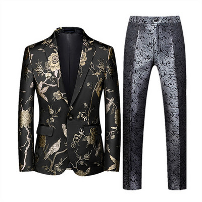 Prabangus vyriškas verslo kostiumas 2 komplektai Stilingas plonas vyriškas formalus paltas ir kelnės Raudona žalia kostiumas Homme Didelis dydis Terno Masculino 6XL