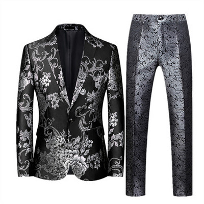 Prabangus vyriškas verslo kostiumas 2 komplektai Stilingas plonas vyriškas formalus paltas ir kelnės Raudona žalia kostiumas Homme Didelis dydis Terno Masculino 6XL