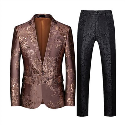 Prabangus vyriškas verslo kostiumas 2 komplektai Stilingas plonas vyriškas formalus paltas ir kelnės Raudona žalia kostiumas Homme Didelis dydis Terno Masculino 6XL