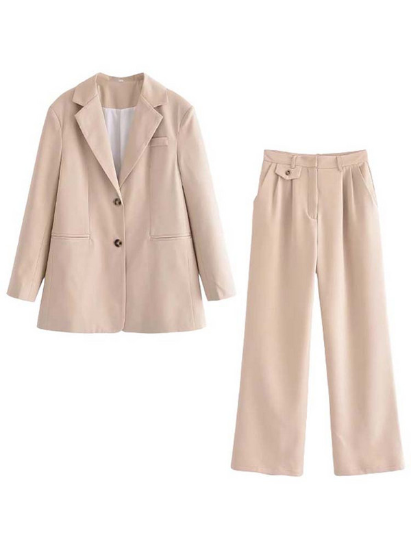 KLKXMYT TRAF Seturi de sacouri dama pentru femeie 2 piese costum 2023 noua moda blazere de birou pantaloni vesta set doua piese tinute dama