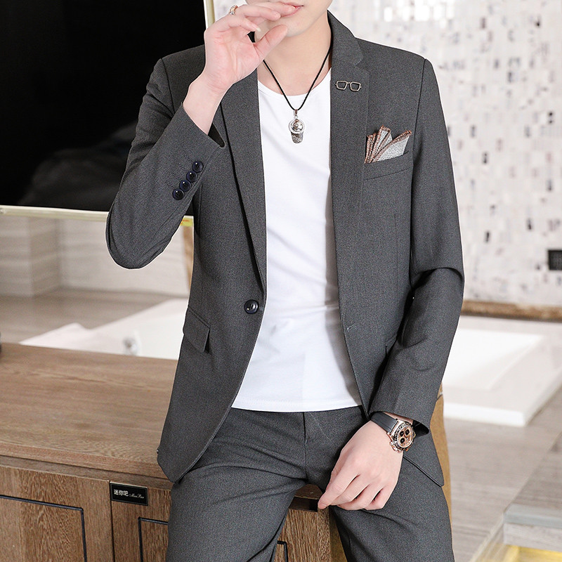 Costum negru formal de afaceri, 2 piese, pentru bărbați, rochie de nuntă, haină și pantaloni, stilați, subțiri, jachetă cu pantaloni, M-6XL