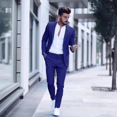 2021-es alkalmi divatos luxus üzleti férfi öltöny esküvői partira Szmoking Slim Fit Peak Lapel Rózsaszín férfi öltöny (kabát + nadrág)