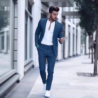 2021-es alkalmi divatos luxus üzleti férfi öltöny esküvői partira Szmoking Slim Fit Peak Lapel Rózsaszín férfi öltöny (kabát + nadrág)