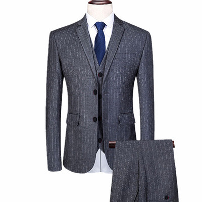 Fehér férfi csíkos 3 részes öltöny üzleti Terno Masculino kék fekete kabát és nadrág mellény nagy méretű jelmez Homme 6xl