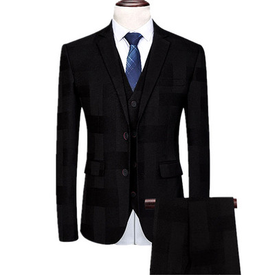 Fehér férfi csíkos 3 részes öltöny üzleti Terno Masculino kék fekete kabát és nadrág mellény nagy méretű jelmez Homme 6xl
