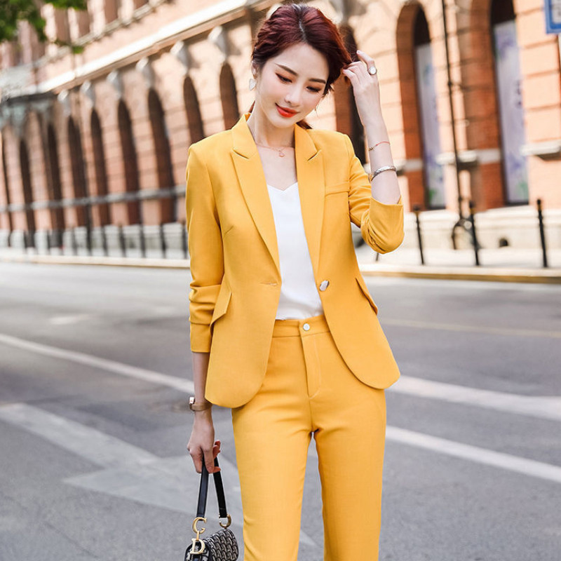 Seturi asortate femei Set formal sexy 2 piese ținută 2022 costum blazer pantaloni pantaloni de vară set birou două piese la modă pentru femei