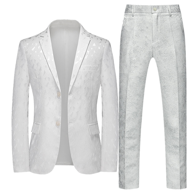 Toamnă, haină de înaltă calitate pentru bărbați, din două piese, cu pantaloni, stilați, slim, blazer, jachetă și pantaloni, alb, roșu, negru