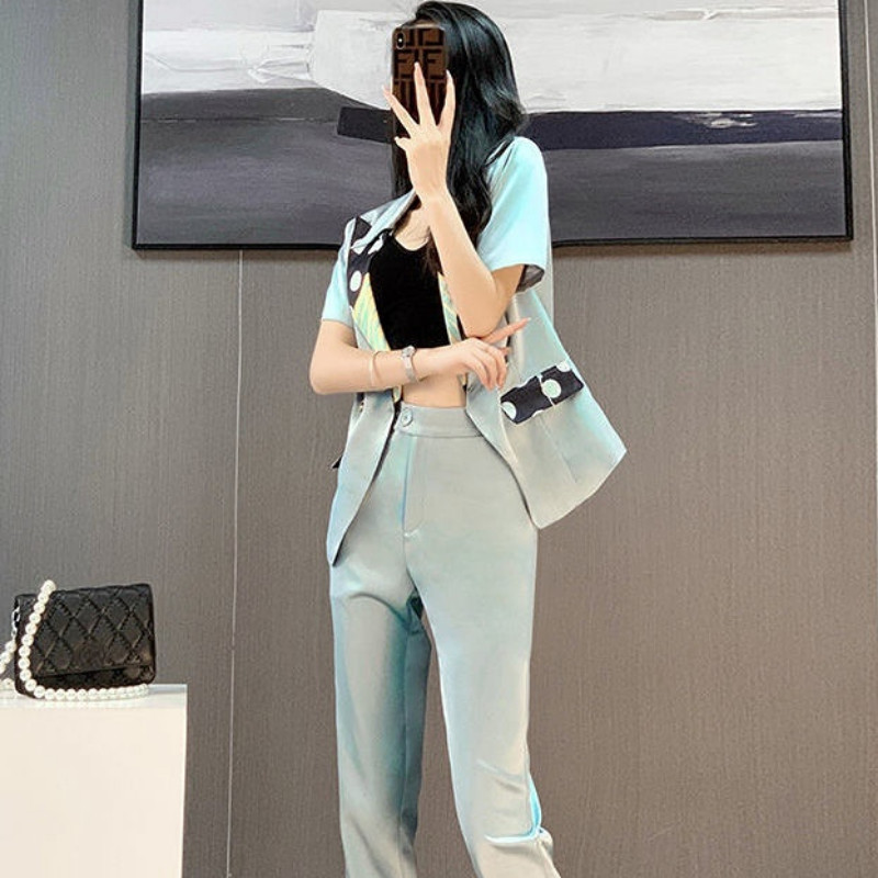 Ținute 2 piese 2022 Pantaloni în stil coreean Trend Blazer Costum Seturi asortate pentru femei sexy Set de două piese de modă pentru femei pantaloni