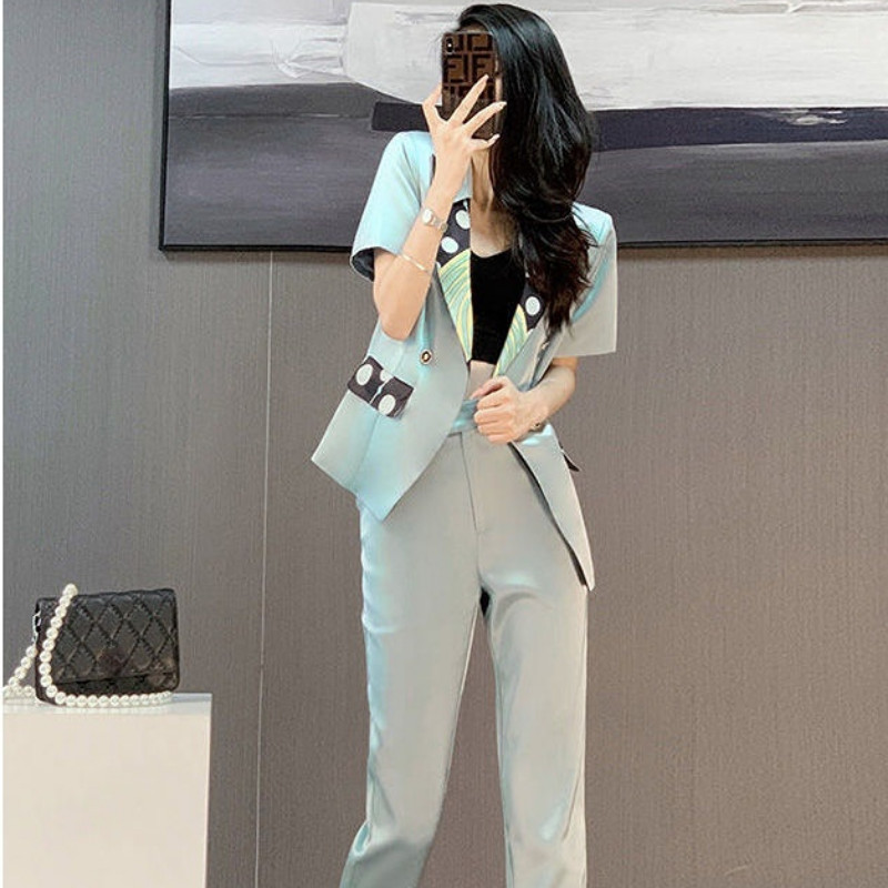 Ținute 2 piese 2022 Pantaloni în stil coreean Trend Blazer Costum Seturi asortate pentru femei sexy Set de două piese de modă pentru femei pantaloni