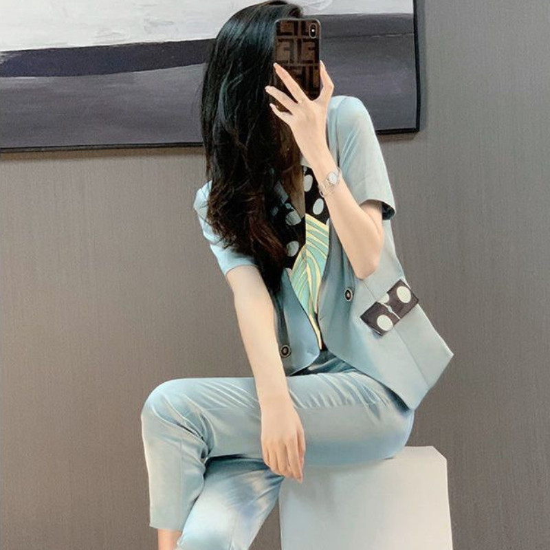 Ținute 2 piese 2022 Pantaloni în stil coreean Trend Blazer Costum Seturi asortate pentru femei sexy Set de două piese de modă pentru femei pantaloni