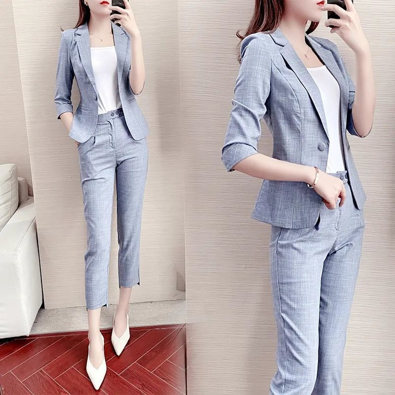 Ținute 2 piese 2022 Seturi asortate pentru femei sexy Pantaloni Y2k Set de două piese de modă pentru femei Blazer de birou Pantaloni de costum Set formal