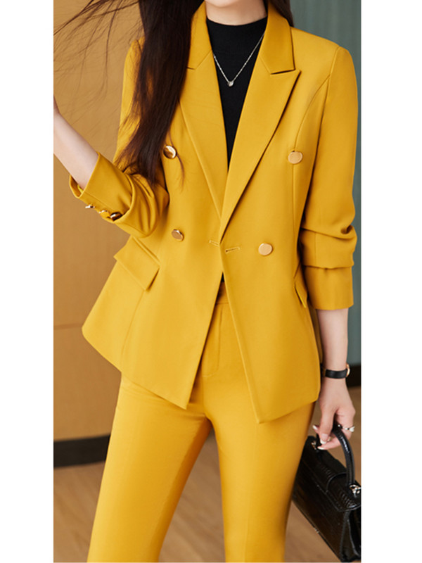 Costum de birou pentru femei de primăvară Moda coreeană Vintage Elegant Blazer Jachete Set 2 piese Femei Business îmbrăcăminte exterioară Pantaloni Nou