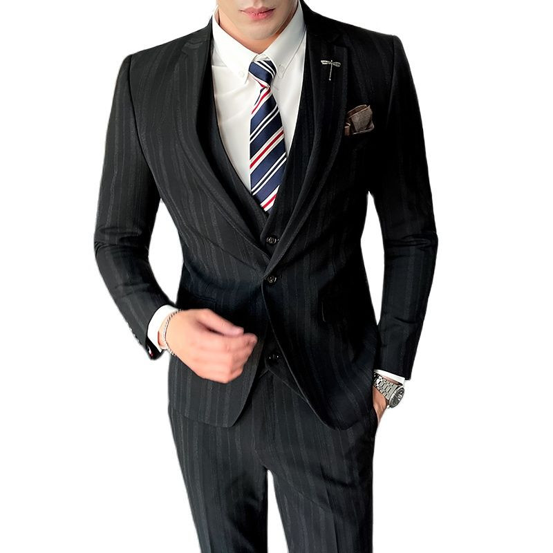 (Jachetă + Vestă + Pantaloni) Boutique Moda Bărbați în carouri Costum de afaceri ocazional Costum formal social de înaltă calitate 3 buc Set Mire Nuntă 5X