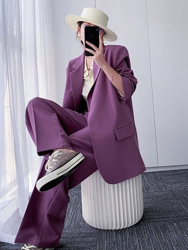 SHENGPAIAE pentru femei, costume largi de epocă, pentru dama, pantaloni, blazer, pantaloni, haine de seară, primăvară 2023, set pentru femei 5W449