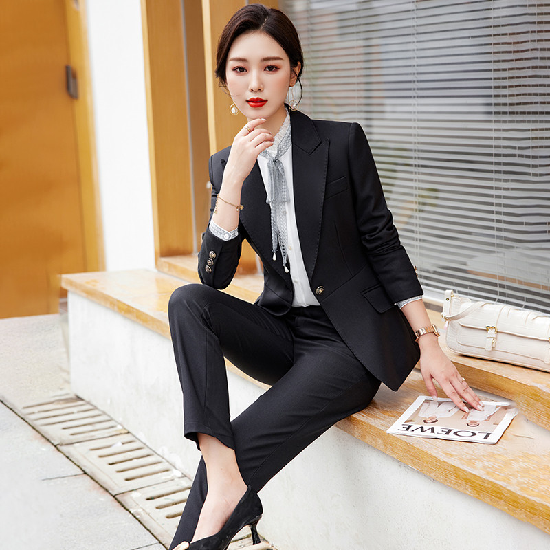 Stiluri de uniforme pentru femei Costume de afaceri formale profesionale cu pantaloni și jachete haine pentru damă, costume cu pantaloni de birou, blazere, set de pantaloni