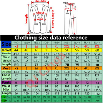 Νέα στολή Homme Popular Ρούχα Πολυτελή πάρτι Stage Ανδρικό κοστούμι Groomsmen κανονική εφαρμογή Σμόκιν 3 Peice Σετ Σακάκι+Παντελόνι+Γιλέκο 5xl