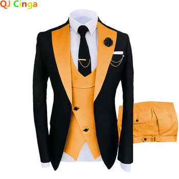 Нов костюм Homme Popular Clothing Луксозен парти сценичен мъжки костюм Groomsmen Regular Fit Tuxedo 3 Peice Set Jacket+Pants+Jest 5xl