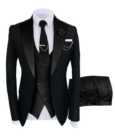 New Costume Homme Popular Clothing Luxus Party Stage Férfi öltöny Vőlegények Normál Fit Szmoking 3 darabos szett kabát+nadrág+mellény 5xl