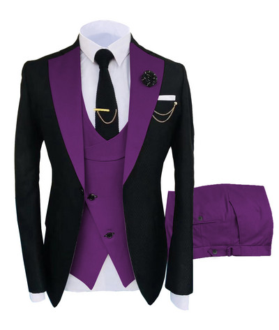 New Costume Homme Popular Clothing Luxus Party Stage Férfi öltöny Vőlegények Normál Fit Szmoking 3 darabos szett kabát+nadrág+mellény 5xl