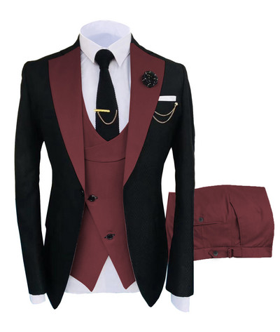 New Costume Homme Popular Clothing Luxus Party Stage Férfi öltöny Vőlegények Normál Fit Szmoking 3 darabos szett kabát+nadrág+mellény 5xl