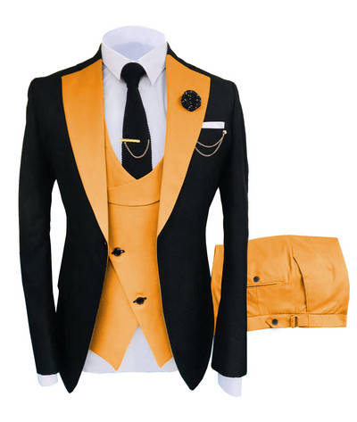 New Costume Homme Popular Clothing Luxus Party Stage Férfi öltöny Vőlegények Normál Fit Szmoking 3 darabos szett kabát+nadrág+mellény 5xl