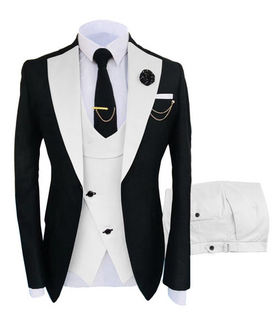 New Costume Homme Popular Clothing Luxus Party Stage Férfi öltöny Vőlegények Normál Fit Szmoking 3 darabos szett kabát+nadrág+mellény 5xl