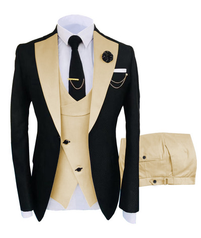 New Costume Homme Popular Clothing Luxus Party Stage Férfi öltöny Vőlegények Normál Fit Szmoking 3 darabos szett kabát+nadrág+mellény 5xl