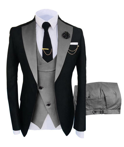 New Costume Homme Popular Clothing Luxus Party Stage Férfi öltöny Vőlegények Normál Fit Szmoking 3 darabos szett kabát+nadrág+mellény 5xl