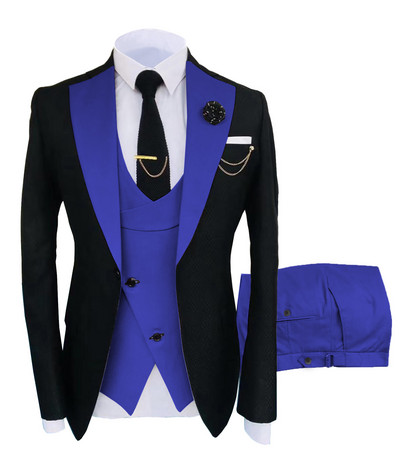 New Costume Homme Popular Clothing Luxus Party Stage Férfi öltöny Vőlegények Normál Fit Szmoking 3 darabos szett kabát+nadrág+mellény 5xl